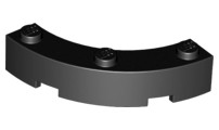 2 szt LEGO 48092 Black Brick, Round Corner 4 x 4