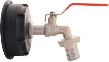 Metalowy Kran 1 cal + Nakrętka 10cm Zbiornik 1000L