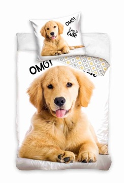 POŚCIEL dwustronna piesek pies Golden Retriever Złoty 160X200