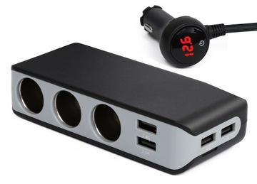 ROZDZIELACZ GNIAZDA ZAPALNICZKI 4x USB WOLTOMIERZ