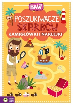 Baw się POSZUKIWACZE SKARBÓW Łamigłówki i naklejki