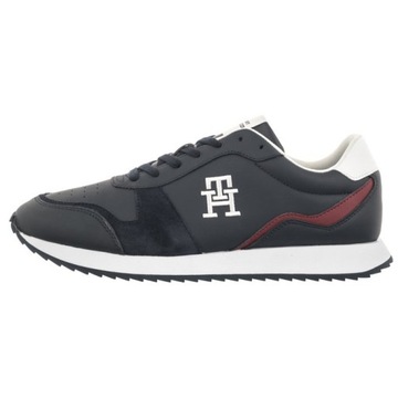 Buty Sneakersy Męskie Tommy Hilfiger Runner Evo Lth Mix Granatowe