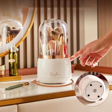 organizer na kosmetyki pyłoszczelnym obrotowy 360 na pędzle do makijażu