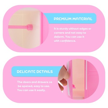 Ящик для одежды Шкаф с тремя сторонами для хранения куклы