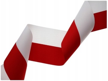 TAŚMA RYPSOWA WSTĄŻKA BIAŁO-CZERWONA TAFTA FLAGA POLSKI NA METRY 10CM