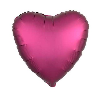 BALON FOLIOWY SERCE MATOWE RÓŻOWE hel 45cm J