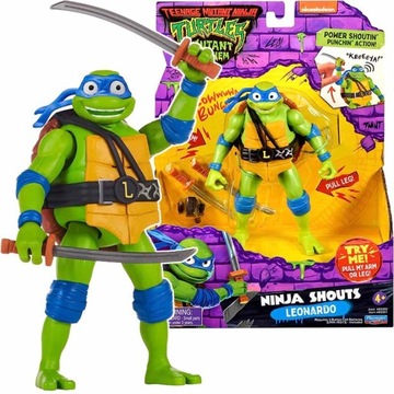 WOJOWNICZE ŻÓŁWIE NINJA Figurka DŹWIĘK LEONARDO