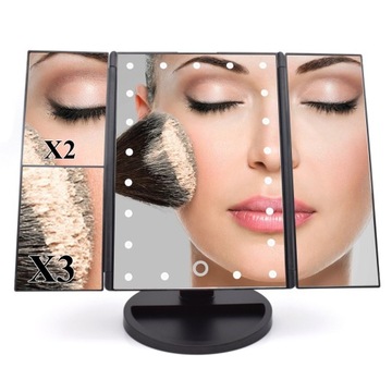 КОСМЕТИЧЕСКОЕ ЗЕРКАЛО С ПОДСВЕТКОЙ, ГИБКИЙ СВЕТОДИОД USB, РЕГУЛИРУЕМЫЙ зум 2X 3X