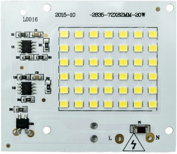 MODUŁ LED 20W 1900lm BIAŁY 72x62mm dioda pod 230V