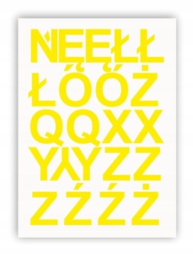 Самоклеящиеся буквы с буквами и цифрами желтого цвета 100 мм.