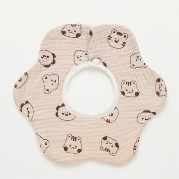 Newborn Cotton Gauze Print Baby Bibs Infant Boys Girls Burp Cloth Button