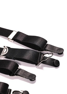 Нейлоновый пояс для подвязок черный Charmzi Victoria Vintage Retro XS-M