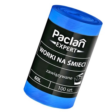 Paclan Expert worki na śmieci 60l 100szt wiązane