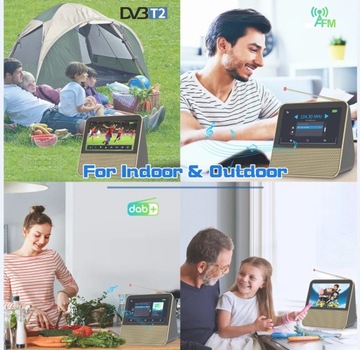 Мини-портативный телевизор 7 дюймов DVB-T2 DAB+ FM