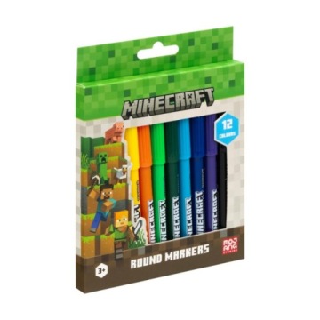 Фломастери круглі Minecraft, 12 кольорів