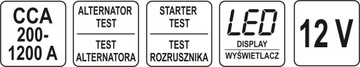 ЭЛЕКТРОННЫЙ ТЕСТЕР АККУМУЛЯТОРОВ YATO YT-83113