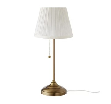 Lampa stołowa Ikea Arstid biały, mosiądz 75 W