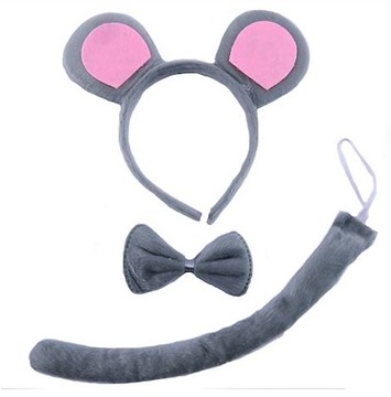 Костюм собаки и кошки, мышь, зебра, тигр, повязка на голову, карнавальный костюм 3 в 1