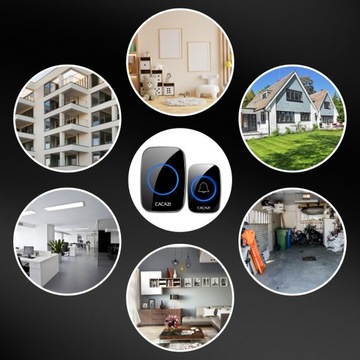 ДВЕРНОЙ ЗВОНОК, ВОРОТА, БЕСПРОВОДНОЙ, Водонепроницаемый IP44, до 300м, 110дБ