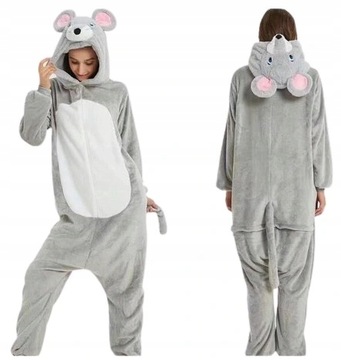 CIEPŁA PIŻAMA ONESIE MYSZ KOMBINEZON ZIMA