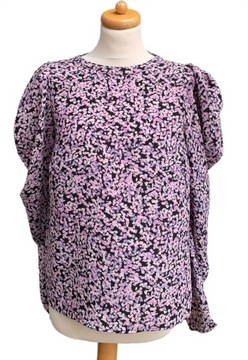 Bluzka Fioletowa H&M XL 42 Kwiaty Elegancka