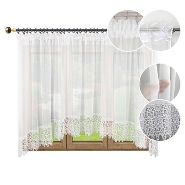 FIRANA DEKORACYJNA 150X300 z gipiurą 20cm koronka