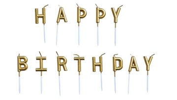 ŚWIECZKI HAPPY BIRTHDAY NA TORT URODZINY ZŁOTE