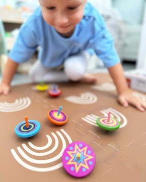 ДЕРЕВЯННЫЙ СПИННЕР VIGA ЦВЕТНЫЕ ЭКО УЗОРЫ МОНТЕССОРИ НА 3 ГОДА ЗА 1 ШТ.