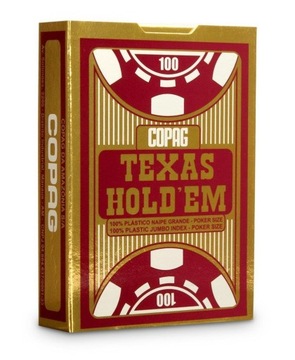 KARTY TEXAS HOLD'EM JUMBO ZŁOTY/CZERWONY CARTAMUND