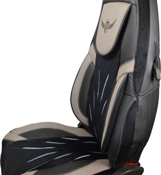 Чехлы на сиденья ROYAL DeLuxe VOLVO FH, FH16, FMX, FM с 2013 г. 1 ремень безопасности