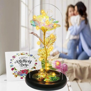 ВЕЧНАЯ РОЗА В СТЕКЛЕ, СВЕТЯЩАЯСЯ СВЕТОДИОДНАЯ ИДЕЯ ПОДАРКА ЖЕНЩИНЕ НА ДЕНЬ МАТЕРИ