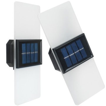 Lampka Solarna Ogrodowa AKRYL LED IP65 Kinkiet Solarny Góra Dół Czujnik