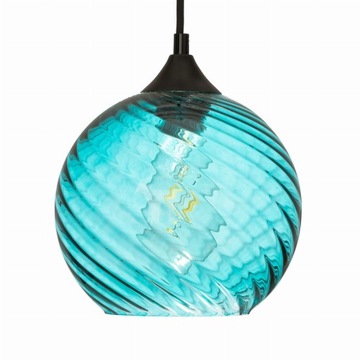 Lampa wisząca szklana niebieska kula VELA