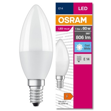 Żarówka LED 7,5W=60W E14 4000K 806lm Osram
