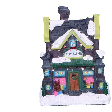 Рождественская фигурка, заснеженный светодиодный домик