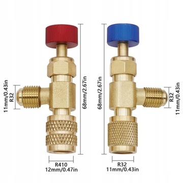 Комплект клапанов холодного наполнения R410a Переходник R22 1/4