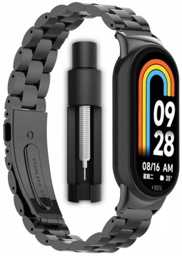 Pasek bransoleta Stalowa RabbitMob do Xiaomi Mi Smart Band 8/9/10 | Czarny