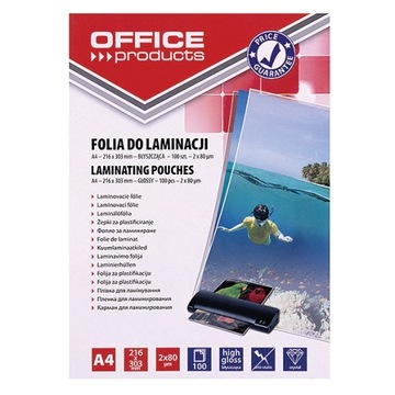 FOLIA BŁYSZCZĄCA DO LAMINOWANIA OFFPRO A4 80MIC