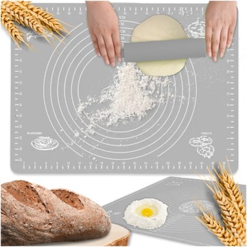 STOLNICA SILIKONOWA MATA KUCHENNA Z MIARAMI 50x40