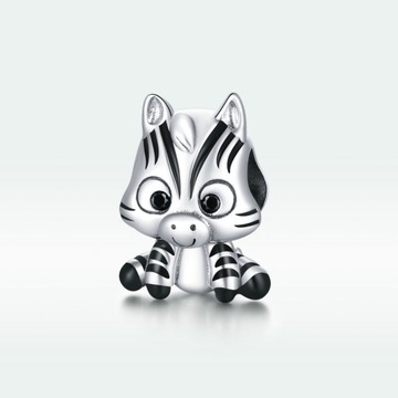 Charms SŁODKA ZEBRA zawieszka srebro S925