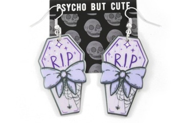 kolczyki TRUMNY RIP gothic pastel gotyckie K61