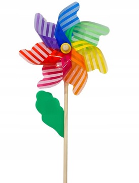 ВЕТРЯНАЯ МЕЛЬНИЦА детская ДЕРЕВЯННАЯ РАЗНОЦВЕТНАЯ ДЕКОРАЦИЯ 74СМ