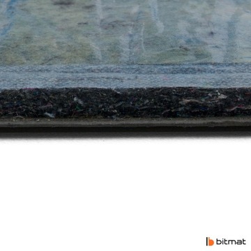 Звукоизоляционный коврик шумоизоляционный из цельной резины с фетром самоклеящийся 1м х 1м.