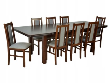 Stół duży rozkładany 100x200/300 8 krzeseł ORZECH