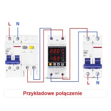 Реле контроля напряжения тока, регулируемое 63А