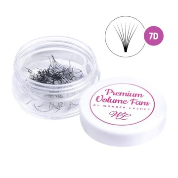 Rzęsy Wachlarzyki Premium Fans sypane 7D C 0,07x11 mm słoik