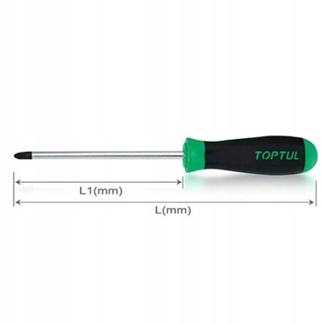 Крестовая отвертка Phillips PH1, длина 100/205 мм TOPT