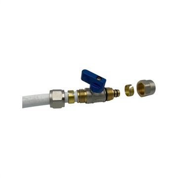 ZAWÓR KULOWY 16X16 MM PEX ADAPTER NIEBIESKI