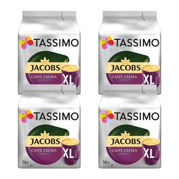 4x Kapsułki do ekspresu TASSIMO Jacobs Caffe Crema Intenso XL 16 szt