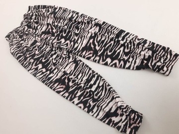 RIVER ISLAND satynowe SPODNIE zwężane ZEBRA _ 38